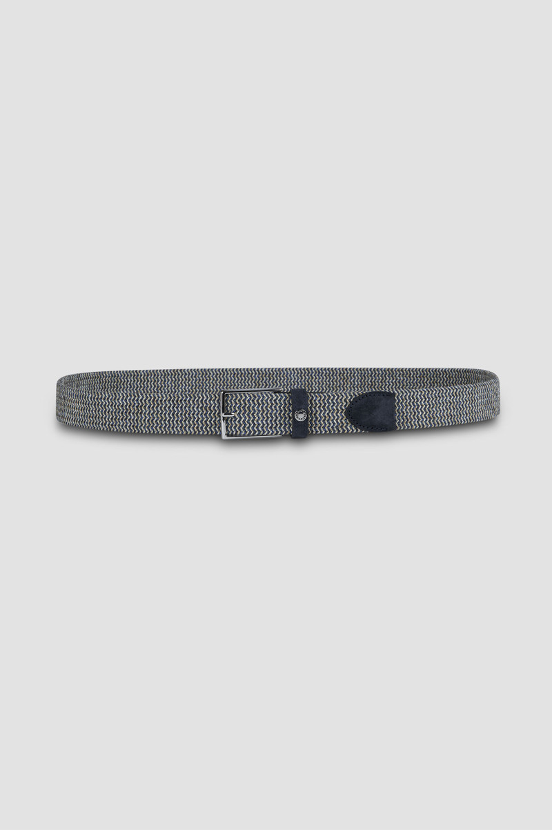 ELASTIC BELT WITH MICRO-WEAVE AND LEATHER TRIMS 1