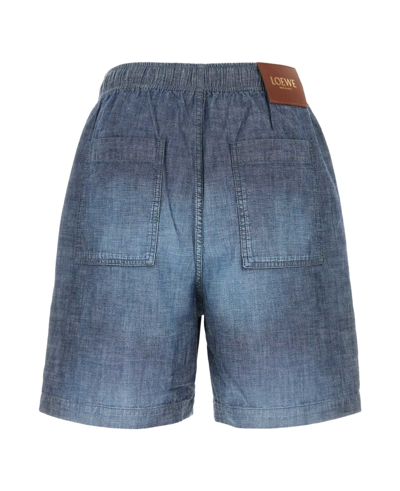 Denim Blue Chambray Bermuda Shorts - 2