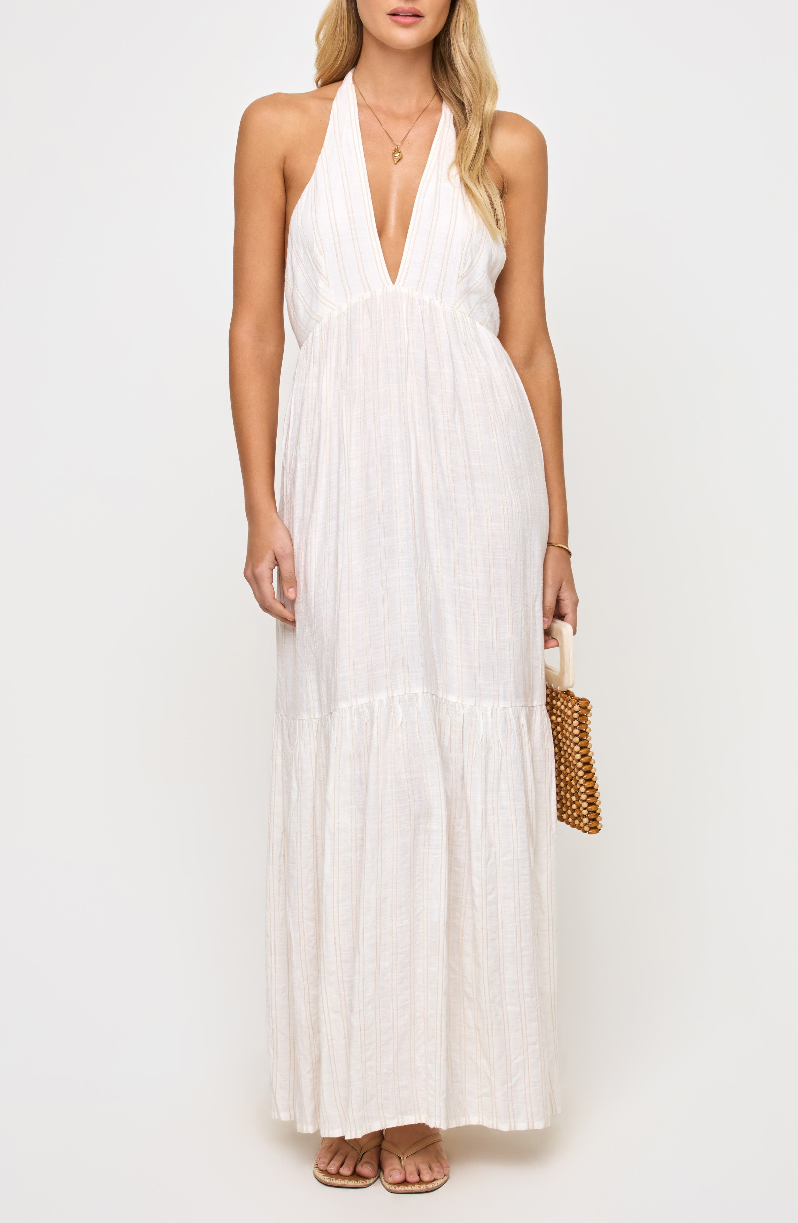 LSPACE Soller Halter Maxi Dress in Cream at Nordstrom - 1