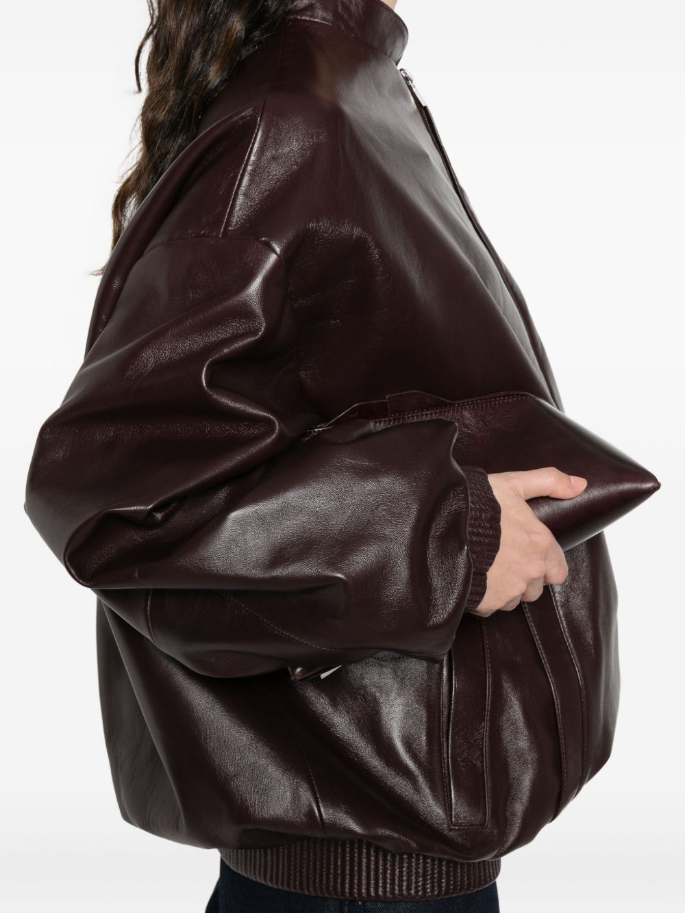 zip-fastening ribbed-cuff jacket - 5