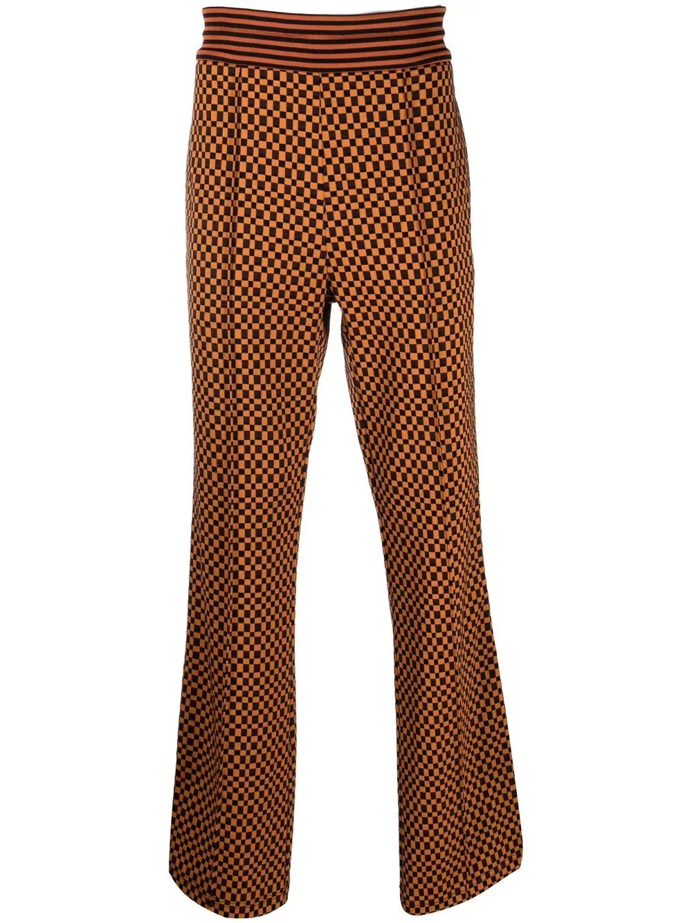 check-print elasticated trousers - 1