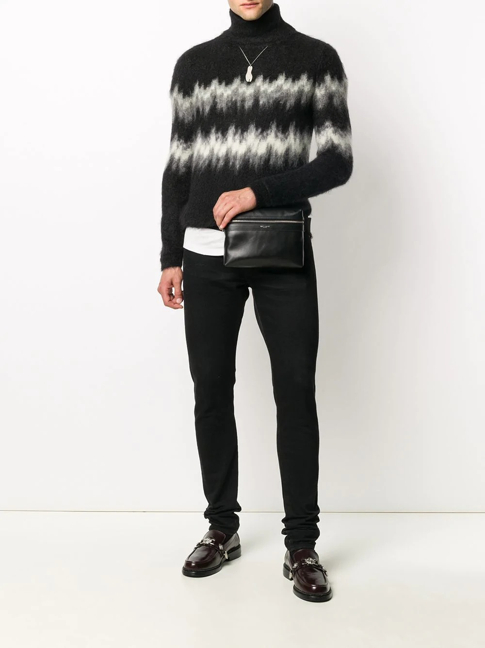 abstract-stripe knitted jumper - 2