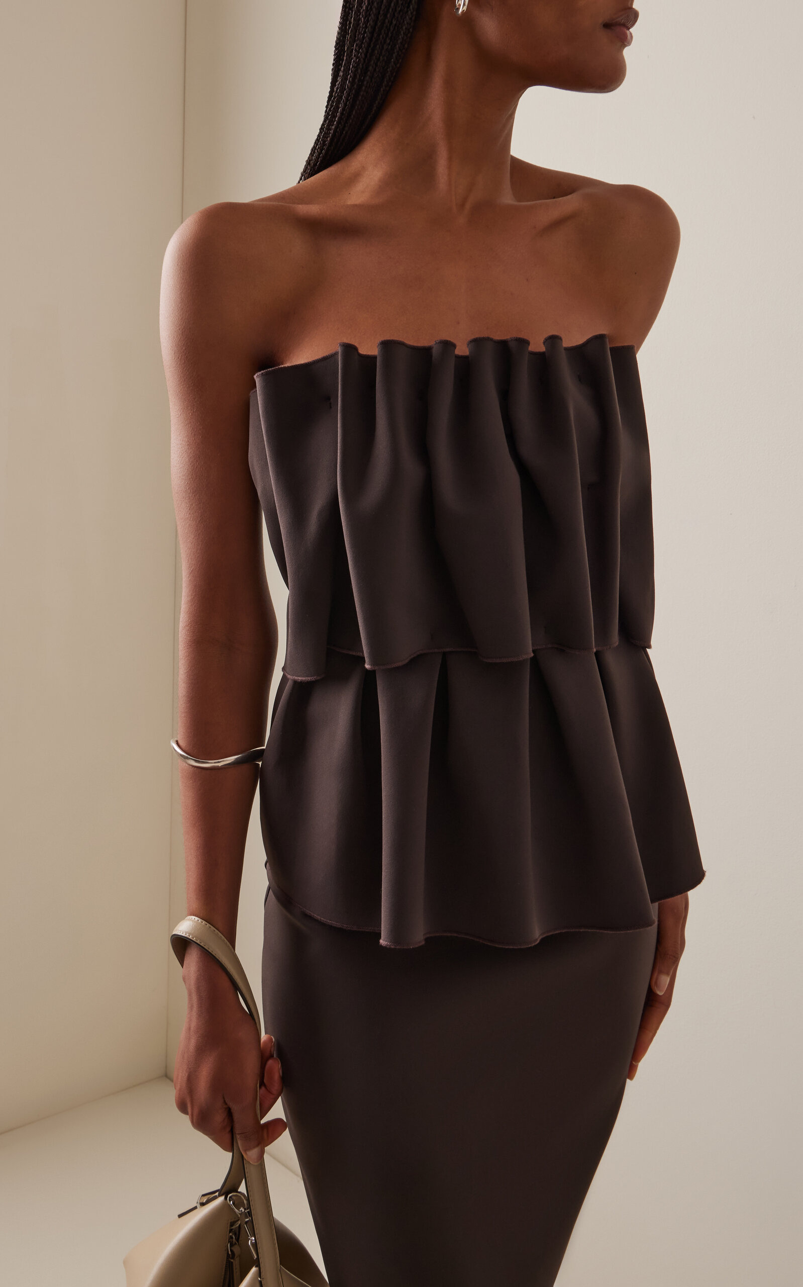 Sculpted Maxi Dress brown - 3