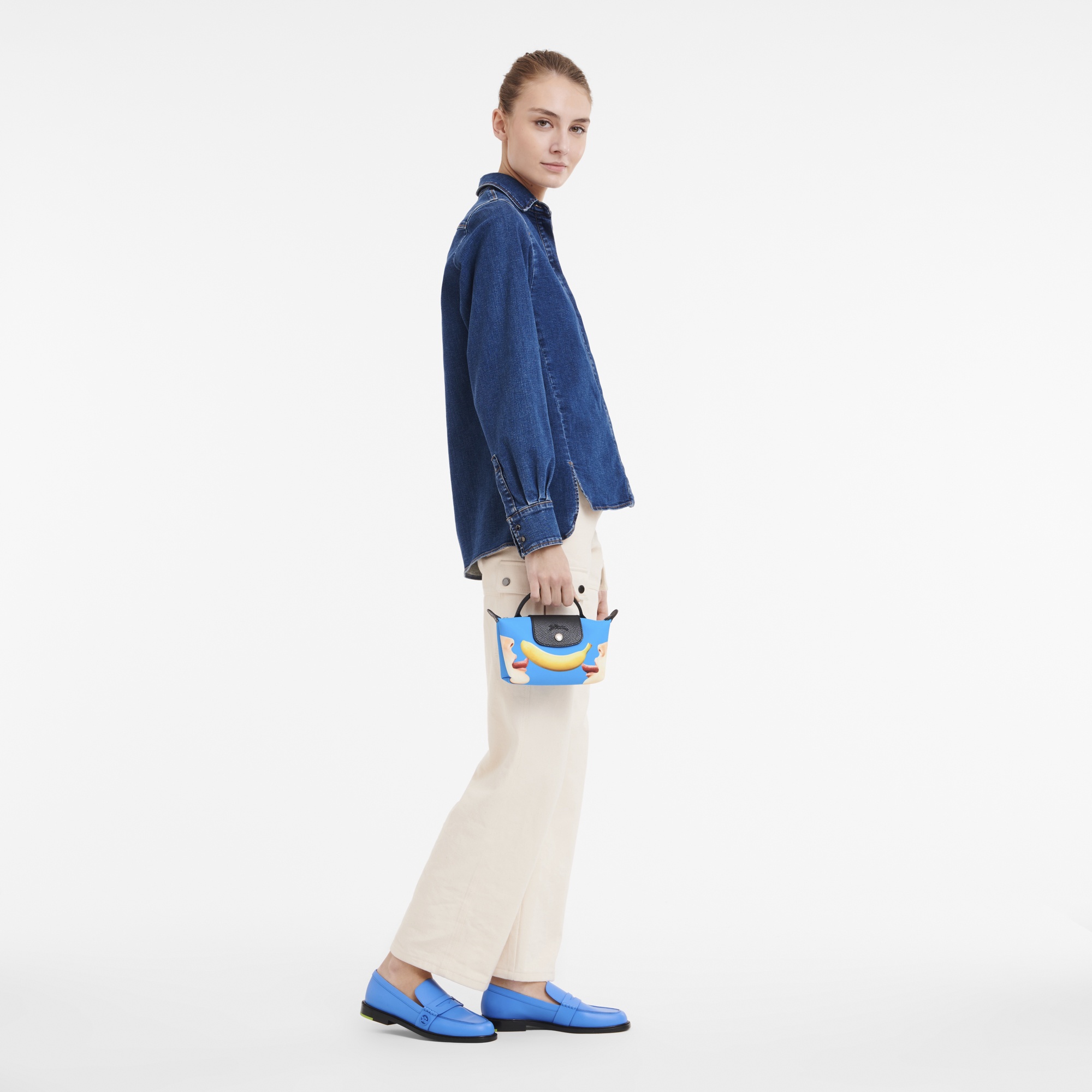 Longchamp x ToiletPaper Pouch Blue - Canvas - 2