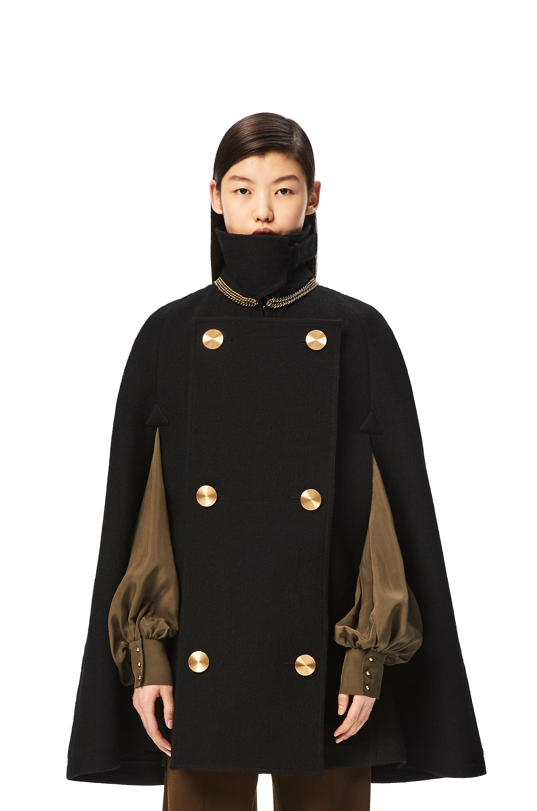 Military cape in wool and cupro - 3