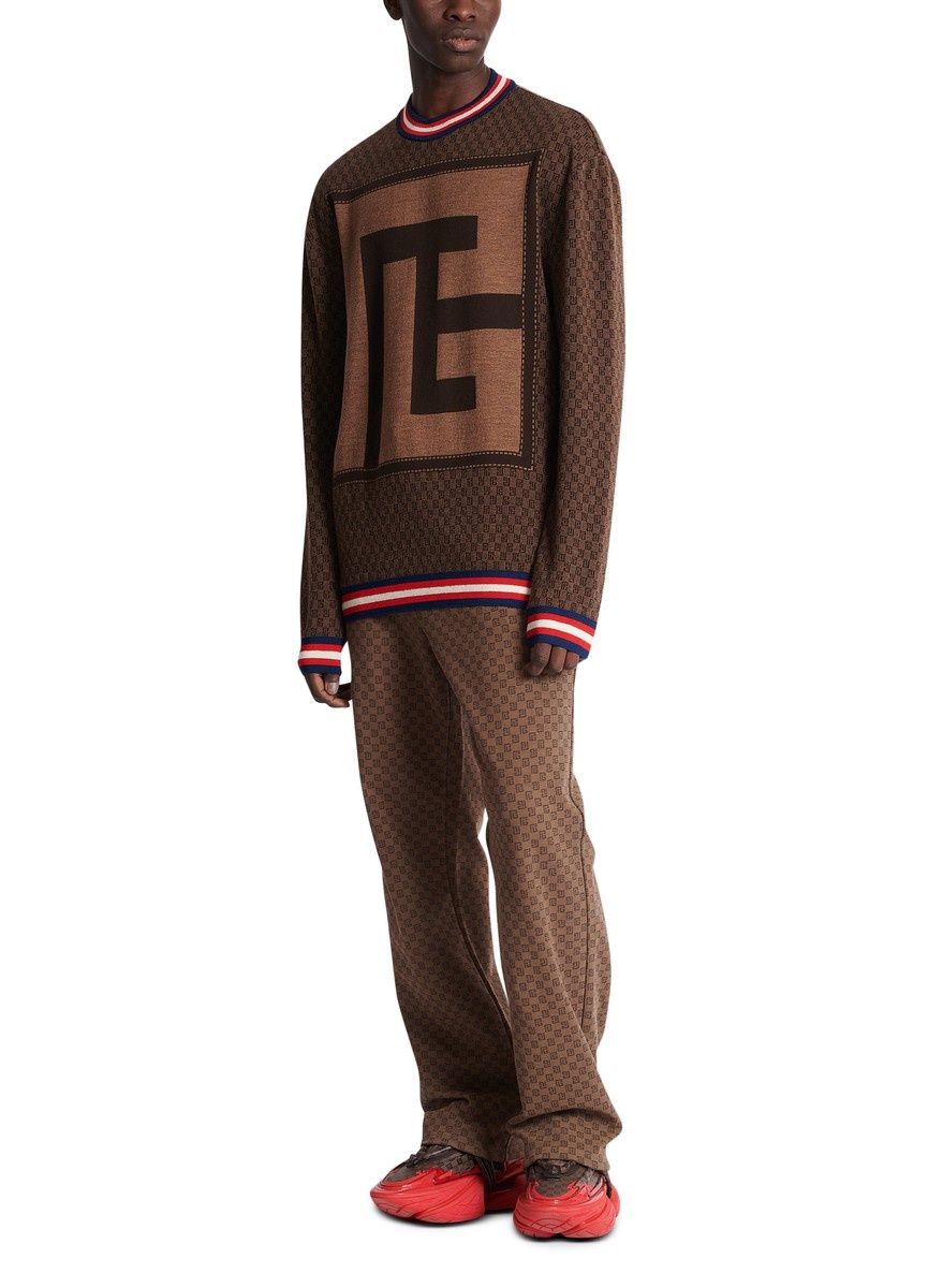 Knit sweater with mini monogram - 5