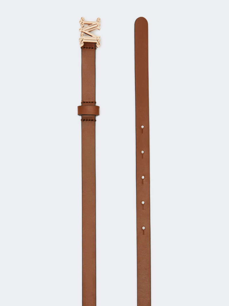 Max Mara MGRAZIATA15 Leather Monogram belt - AMBER BROWN outlook