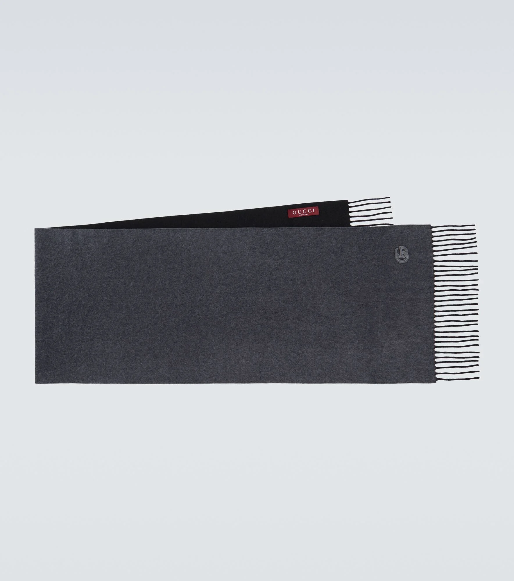GG fringed cashmere scarf - 1