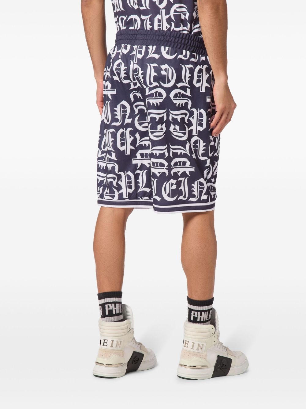 all-over logo-print shorts - 4
