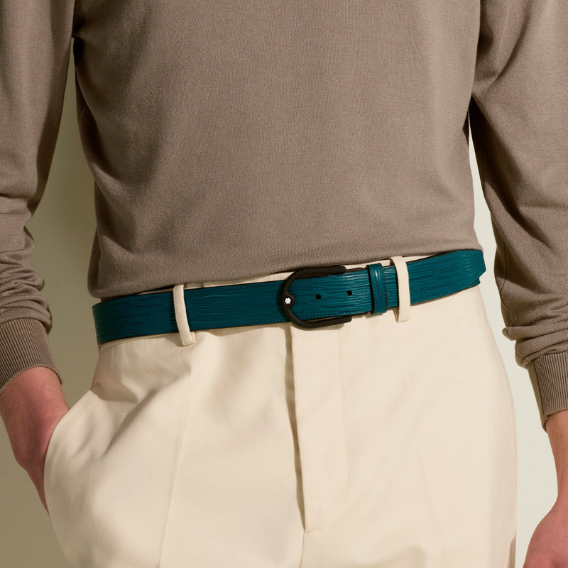 Montblanc Cyprus blue/warm grey 35mm reversible leather strap outlook
