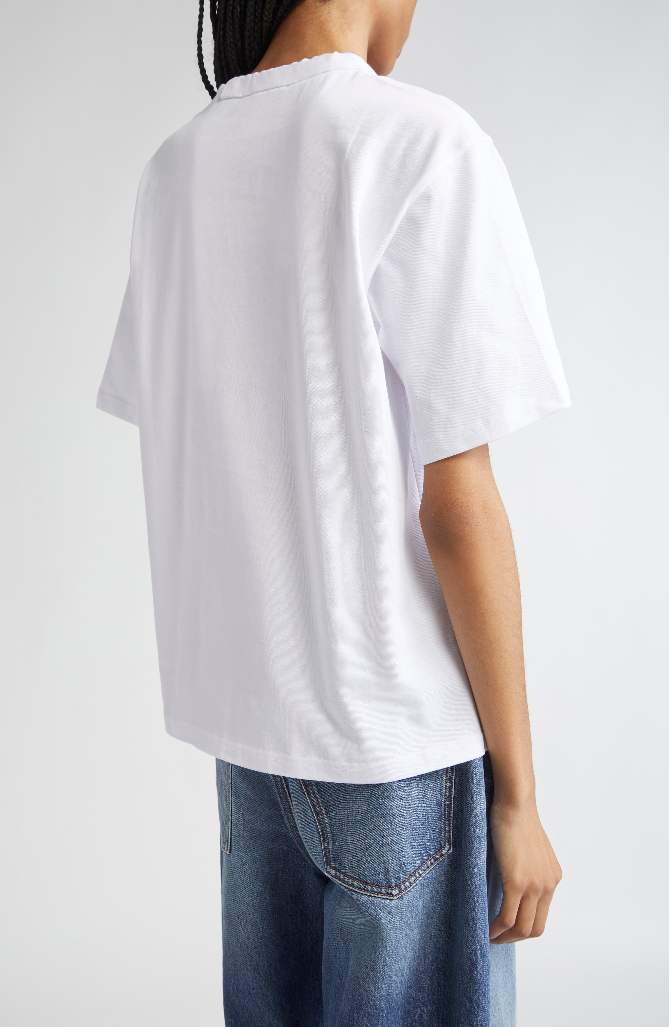 SPORTMAX Oblato Chain Embellished Cotton T-Shirt in Optical White at Nordstrom - 3