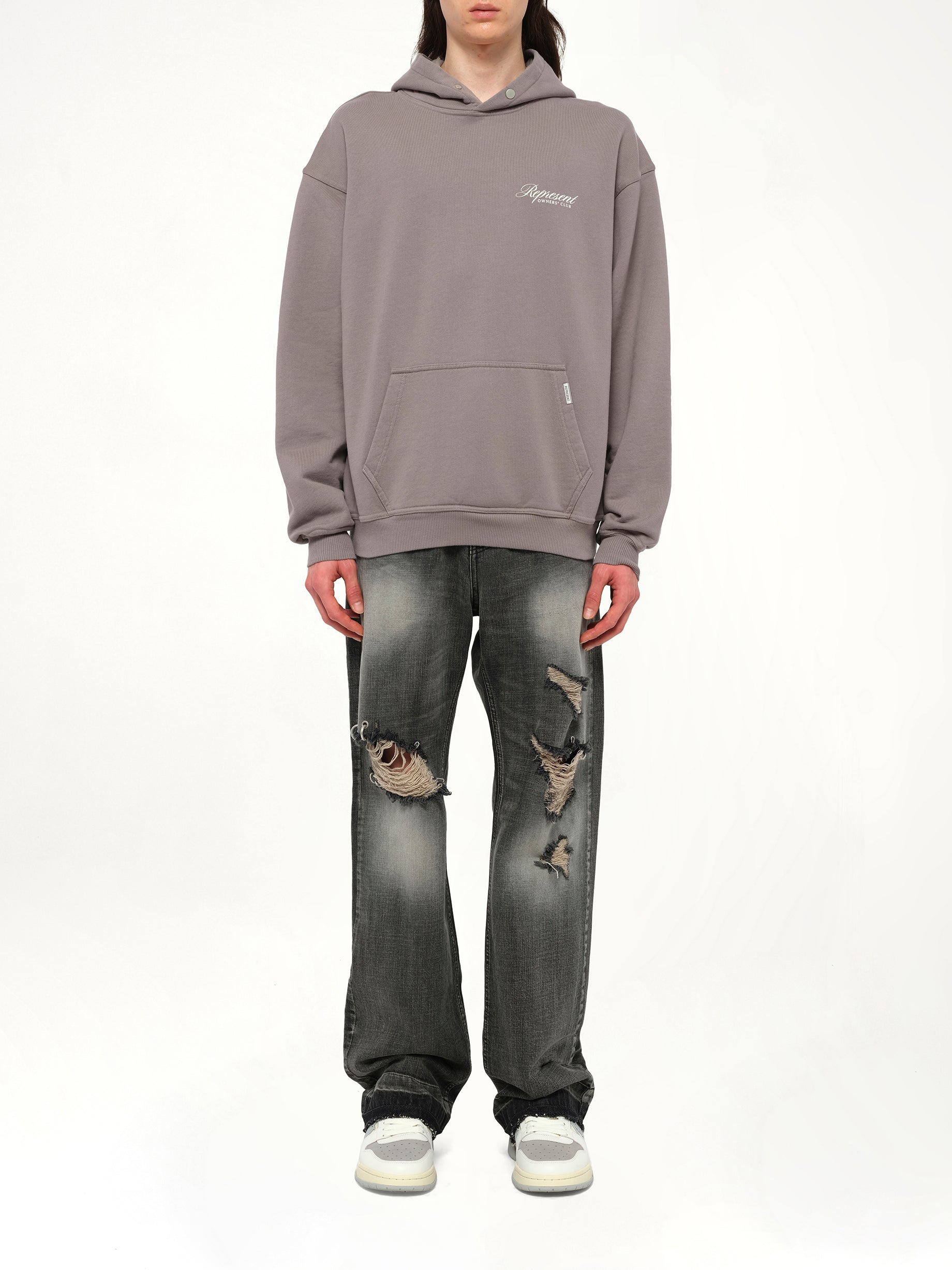 Represent Owners Club Script Hoodie in Slate - 7