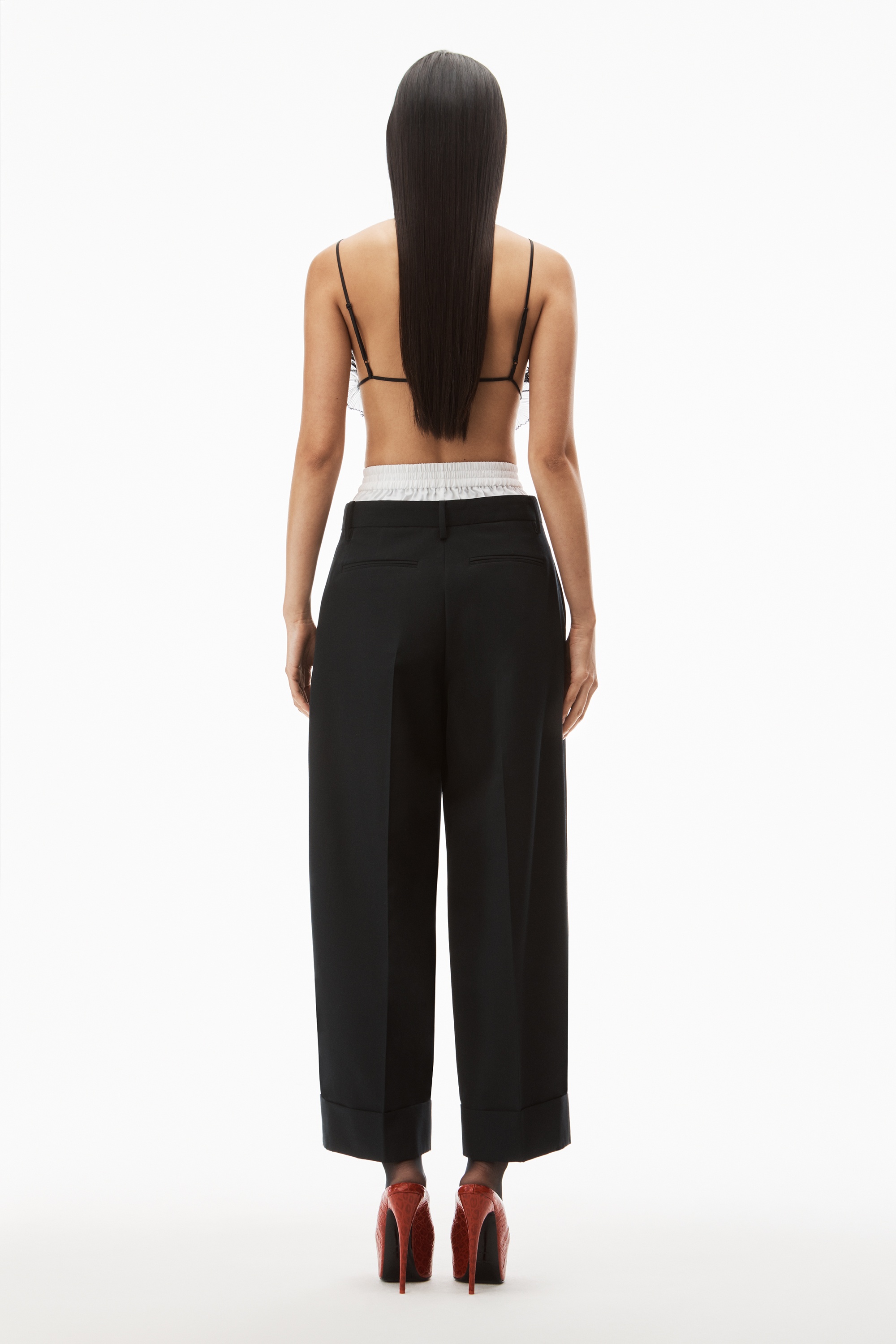 LAYERED TAILORED TROUSER IN WOOL BLEND - 5