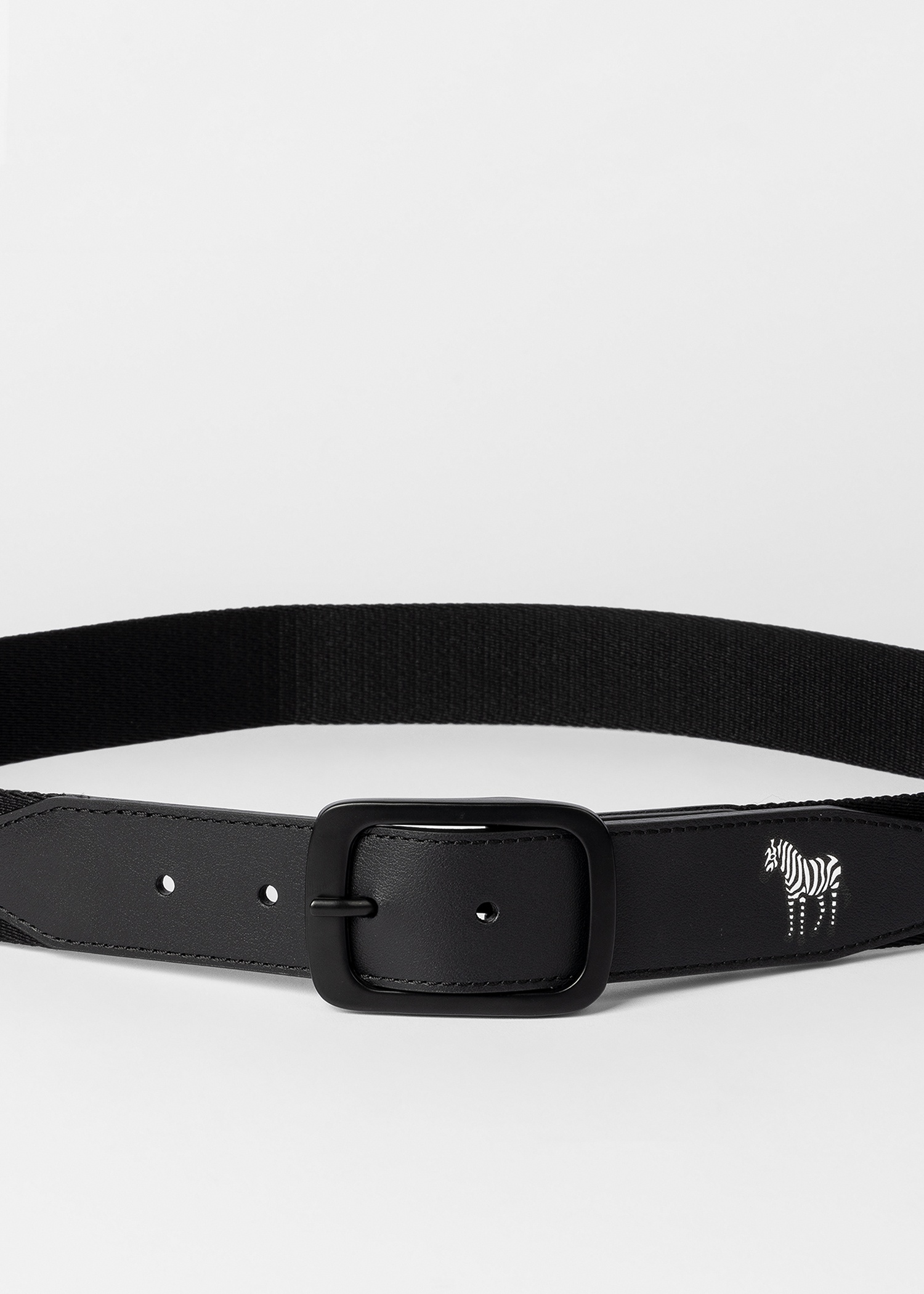 Black Webbing Belt With Zebra Tip - 4