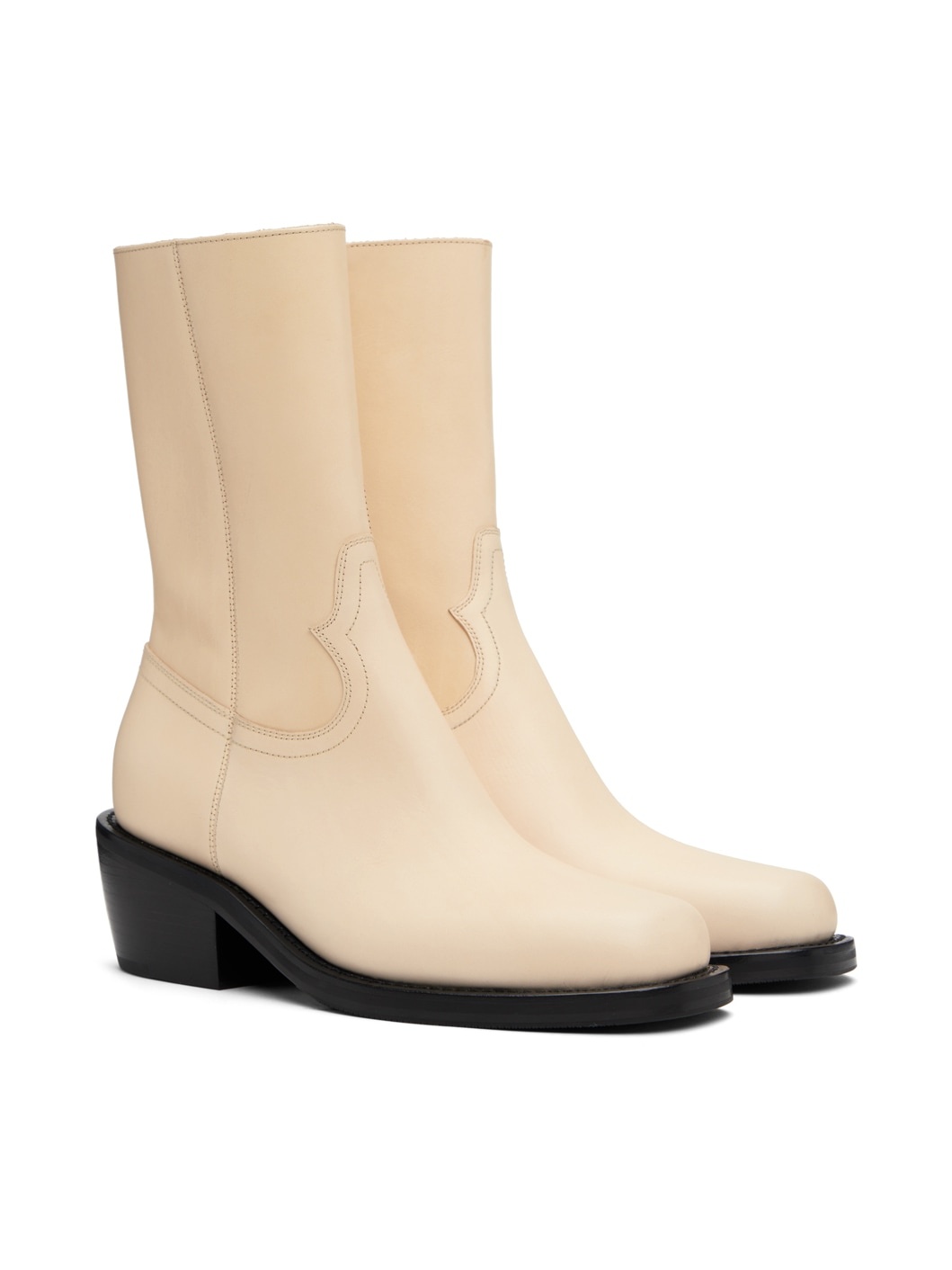 Off-White Paneled Boots - 4