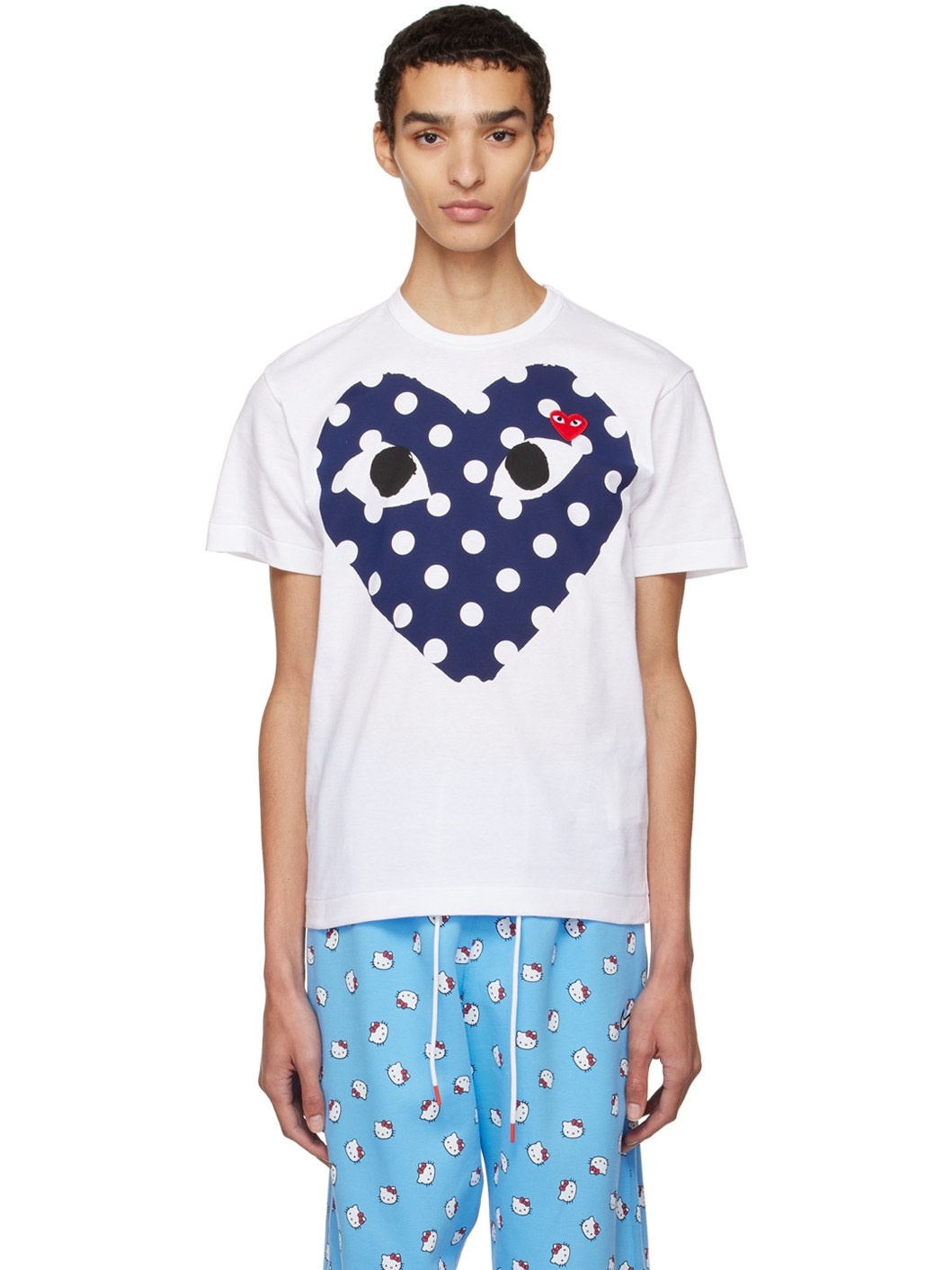 White Polka Dot Heart T-Shirt - 1