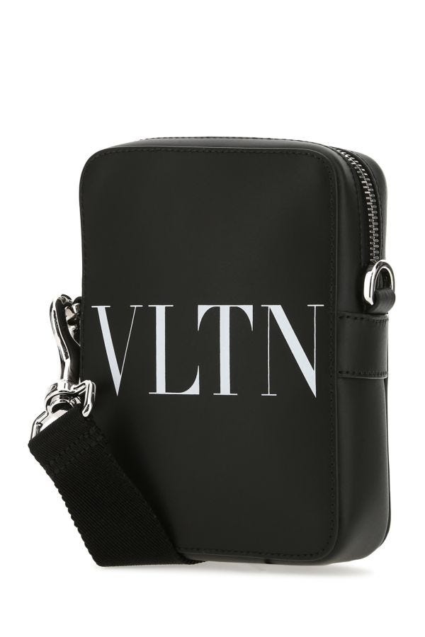 Valentino Garavani Man Black Leather Crossbody Bag - 2
