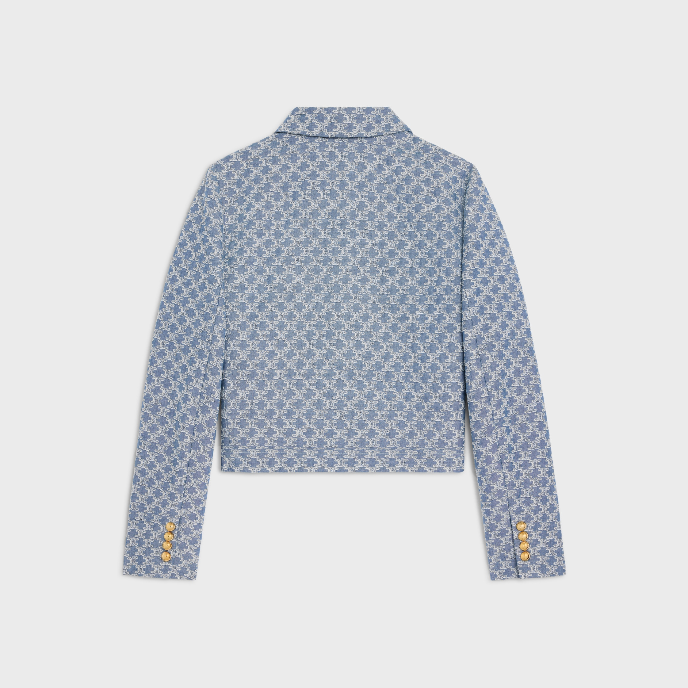 trucker jacket in monogram chambray cotton - 2