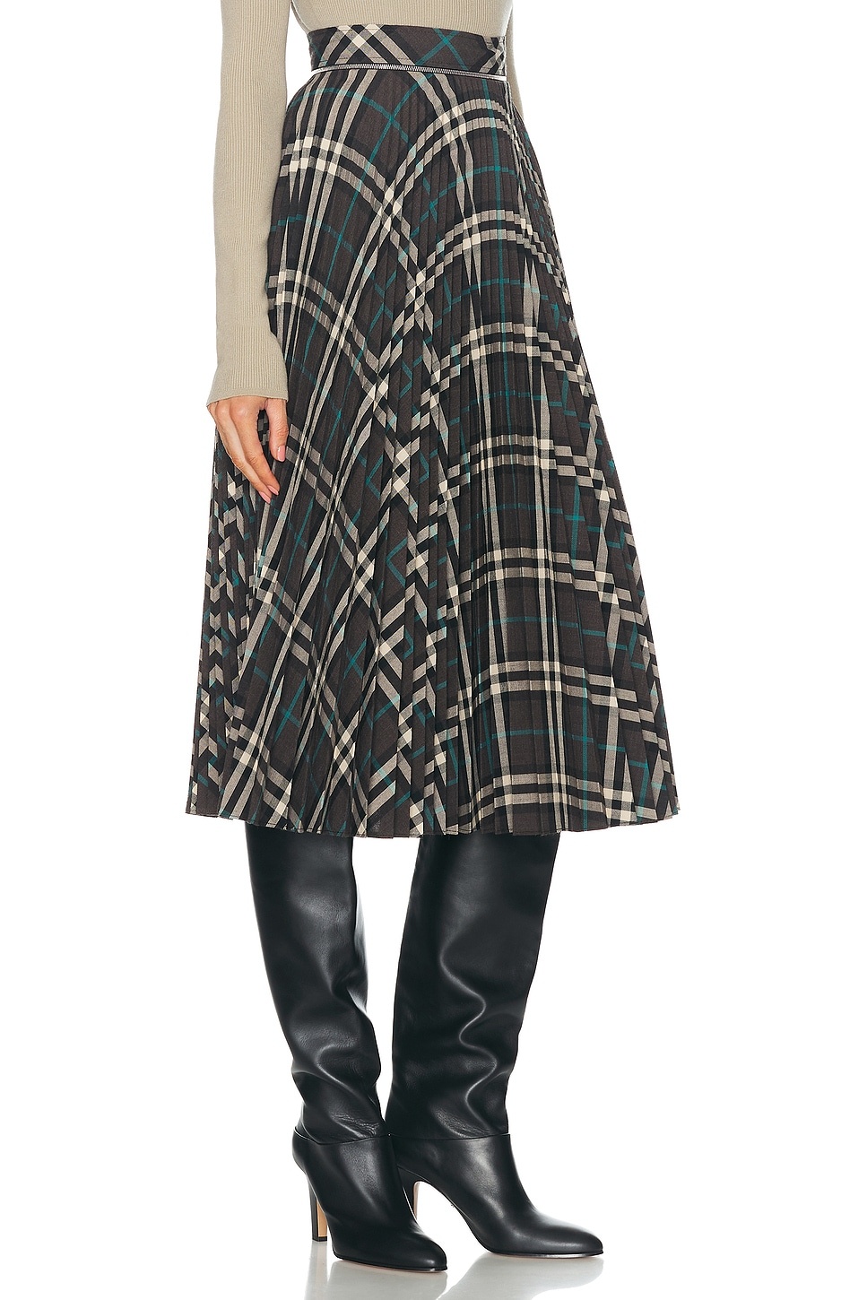 Burberry Pleated Midi Skirt | forward | REVERSIBLE