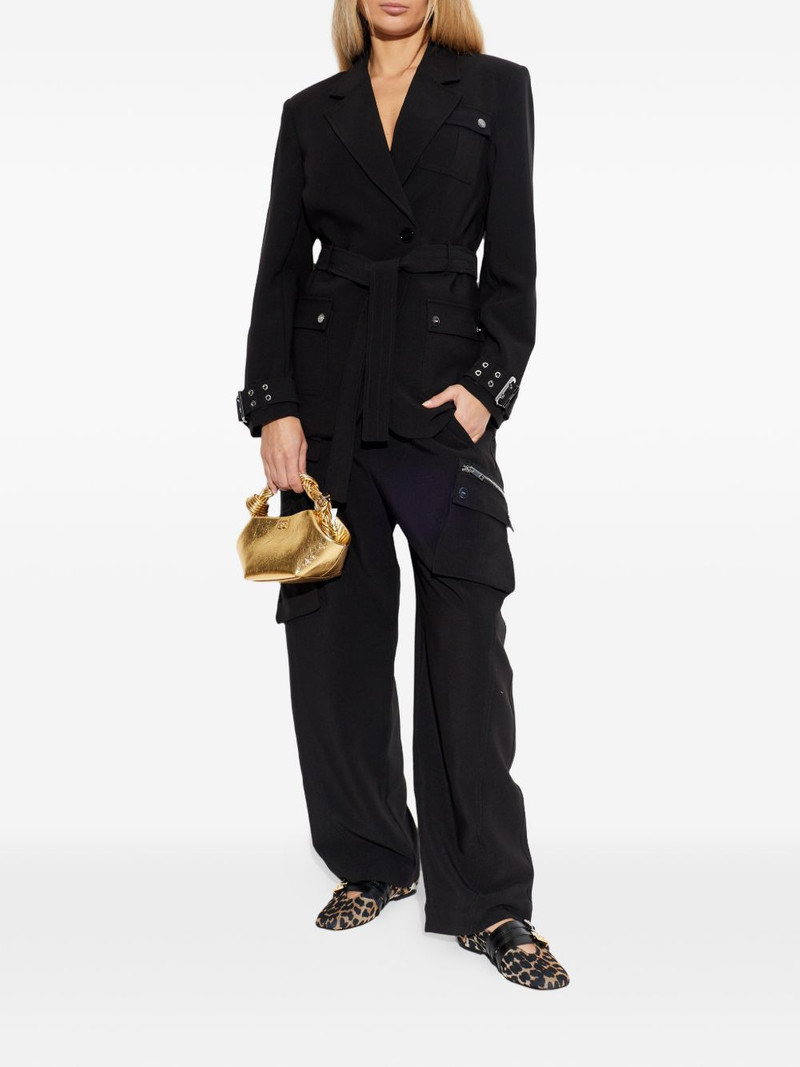 GANNI notched-lapel belted jacket outlook