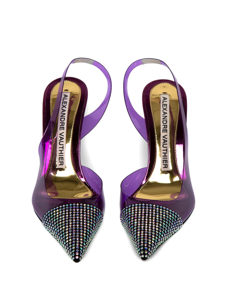 Clear PVC Pointed Pump Violet 4