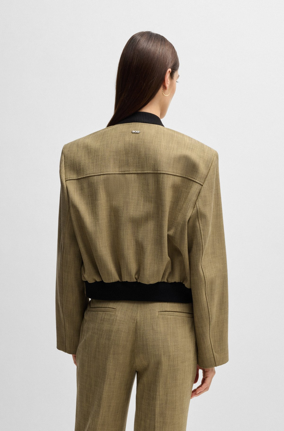 RELAXED-FIT JACKET IN HERRINGBONE STRETCH FABRIC - 4