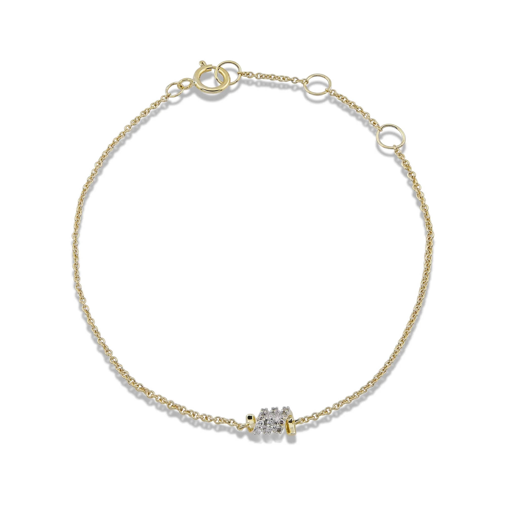 Twinkling Twine Pave Chained Bracelet - 1
