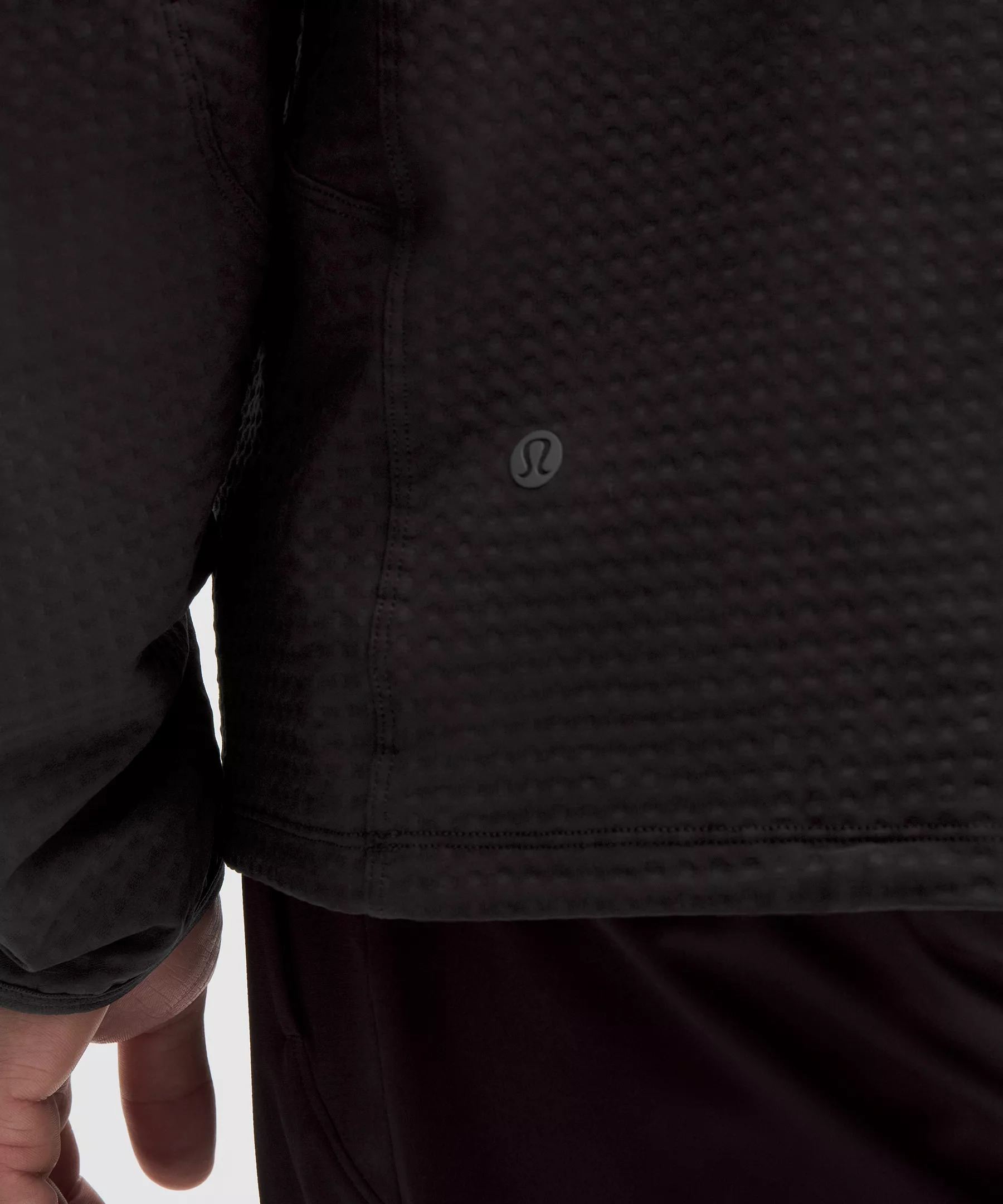Grid Fleece High-Neck Pullover Hoodie - 5