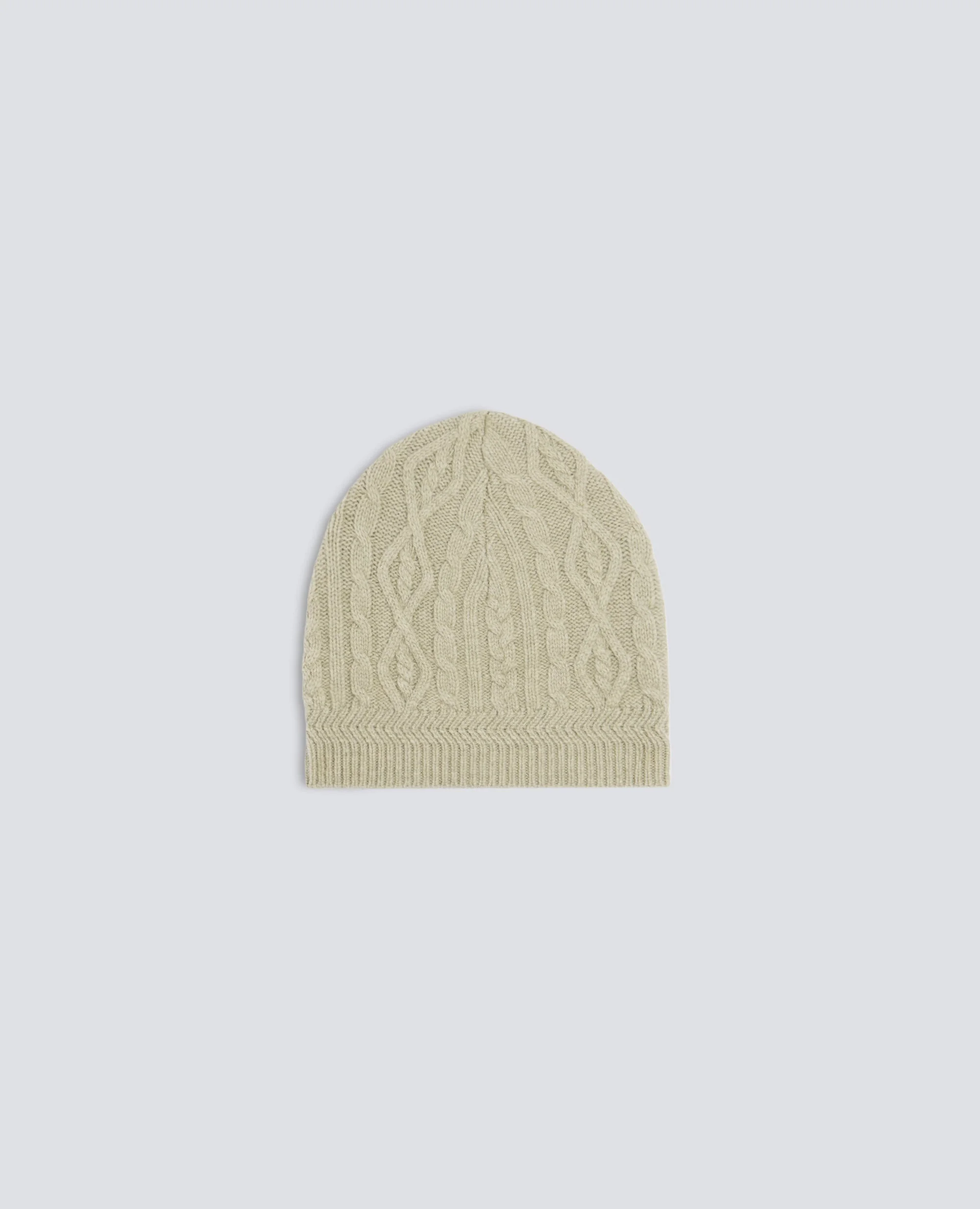 WOOL AND YAK BEANIE WITH CABLE AND ARGYLE KNIT - 1