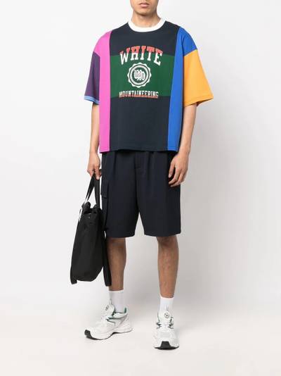 White Mountaineering colour-block logo-print T-shirt outlook