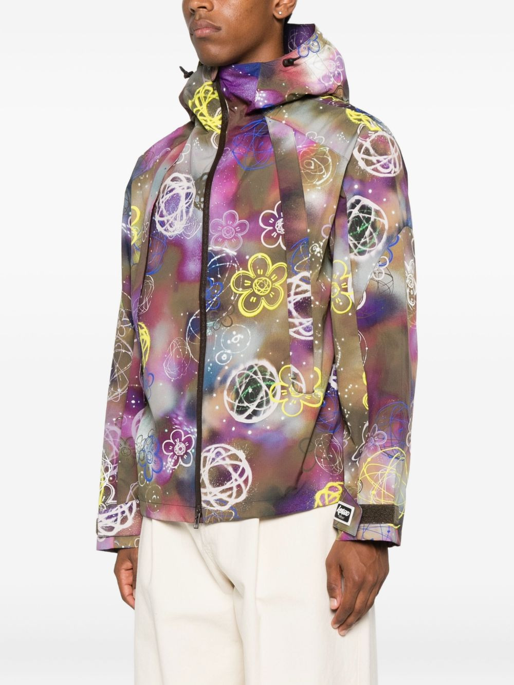 floral-print hooded jacket - 3