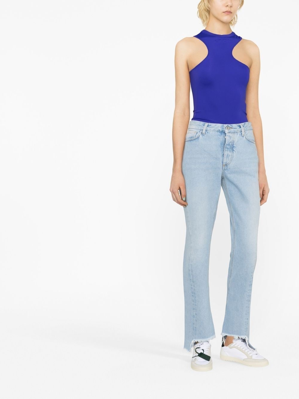 frayed-edge straight-leg jeans - 3