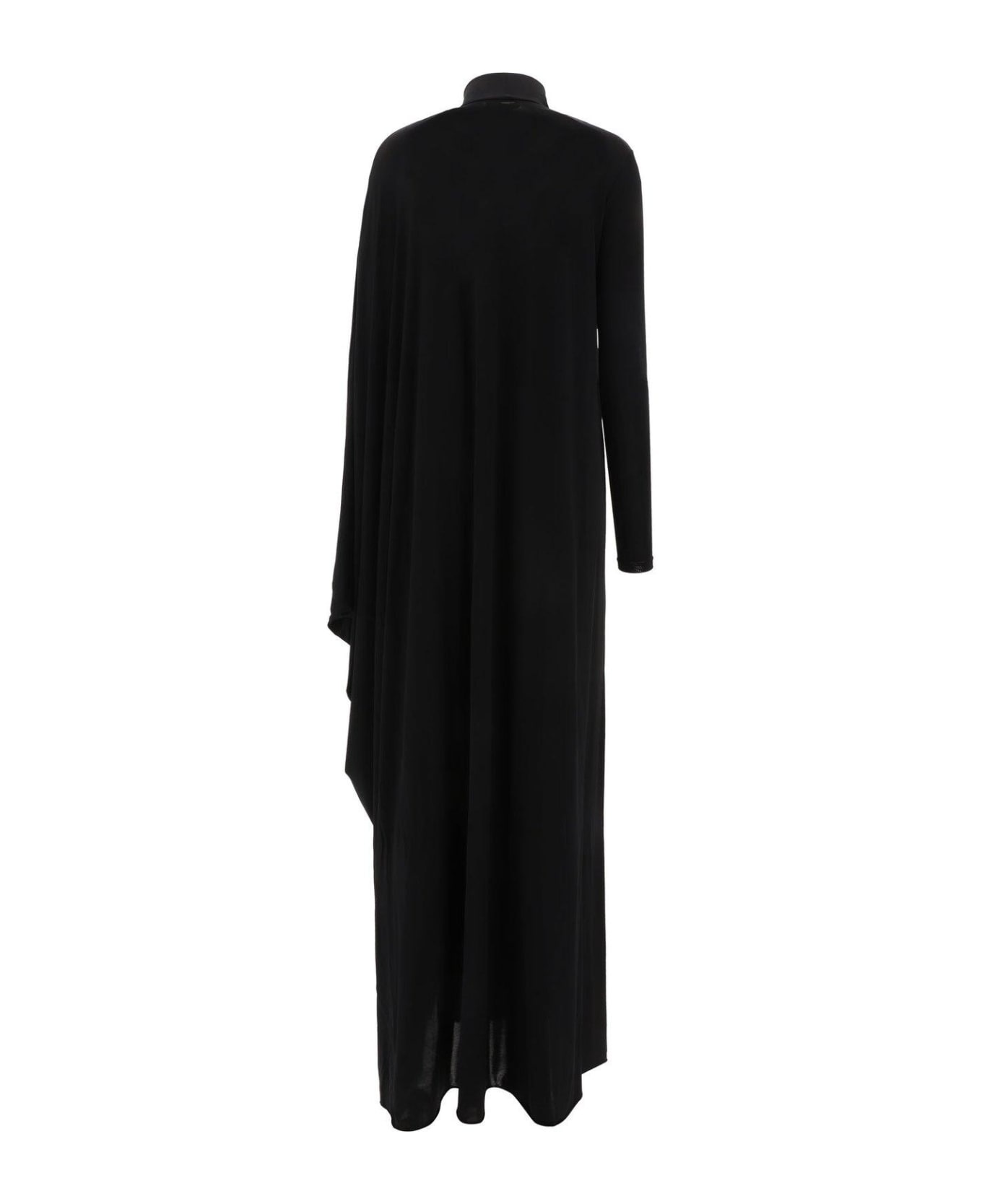 Drape Panel Asymmetric Long Dress - 2