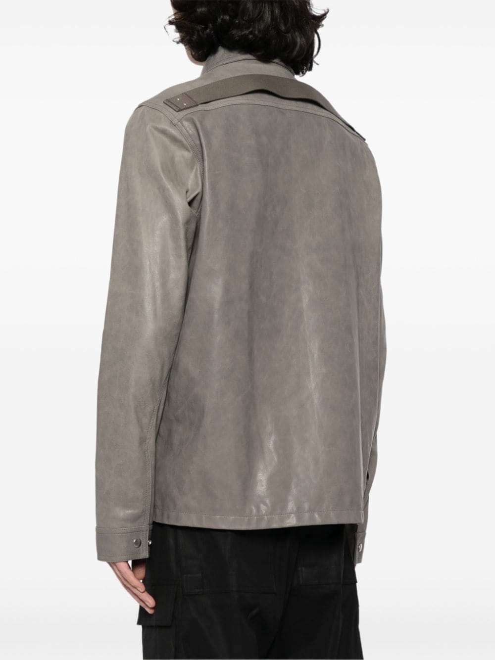 washed leather jacket - 4