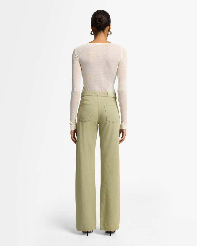 Linen Blend Tess Trouser in Palm 5