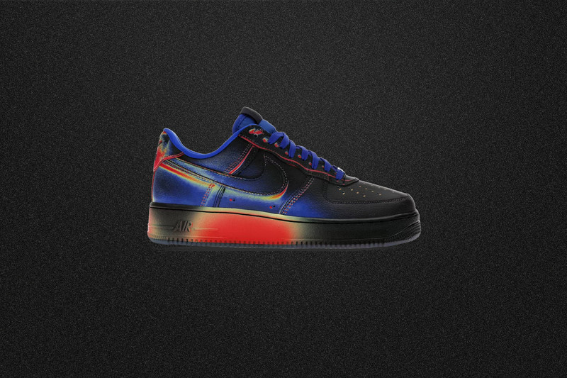 Nike AIR FORCE 1 LOW RETRO 'HEAT MAP' - BLACK/RACER BLUE/VOLT ICE/BRIGHT CRIMSON outlook