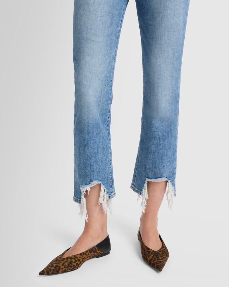 High Waist Slim Kick with Long Side Hem and Destroy in Sloane Vintage 4