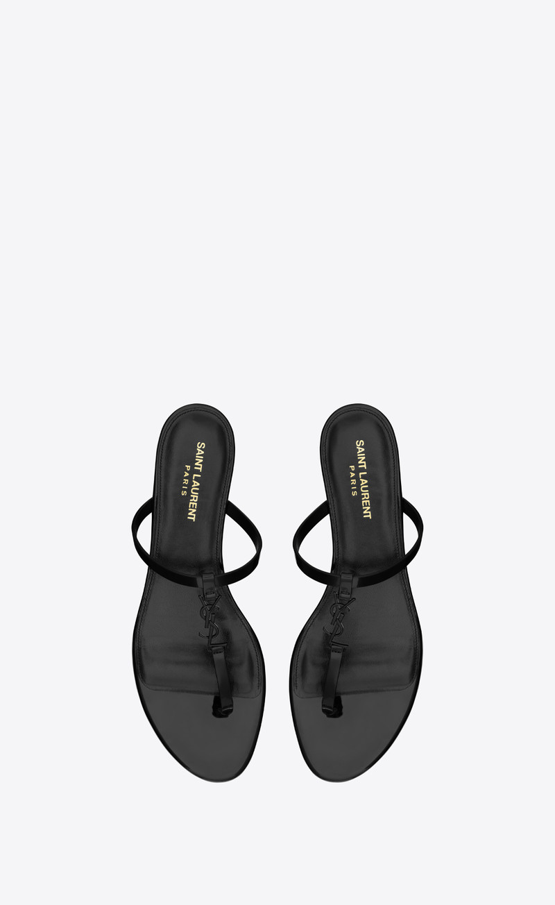 SAINT LAURENT cassandra slides in patent leather outlook
