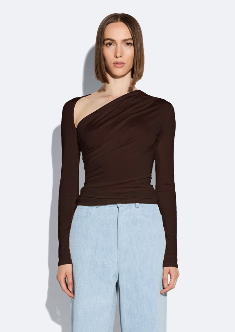 LAPOINTE Jersey Asymmetrical Ruched Top outlook