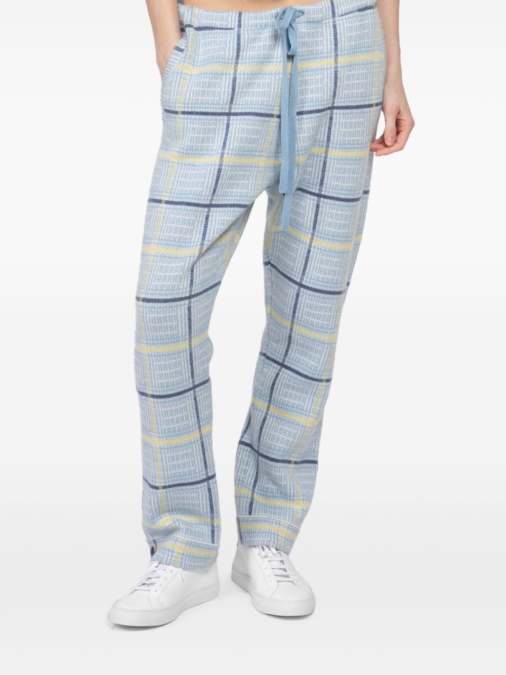 check-print trousers - 3