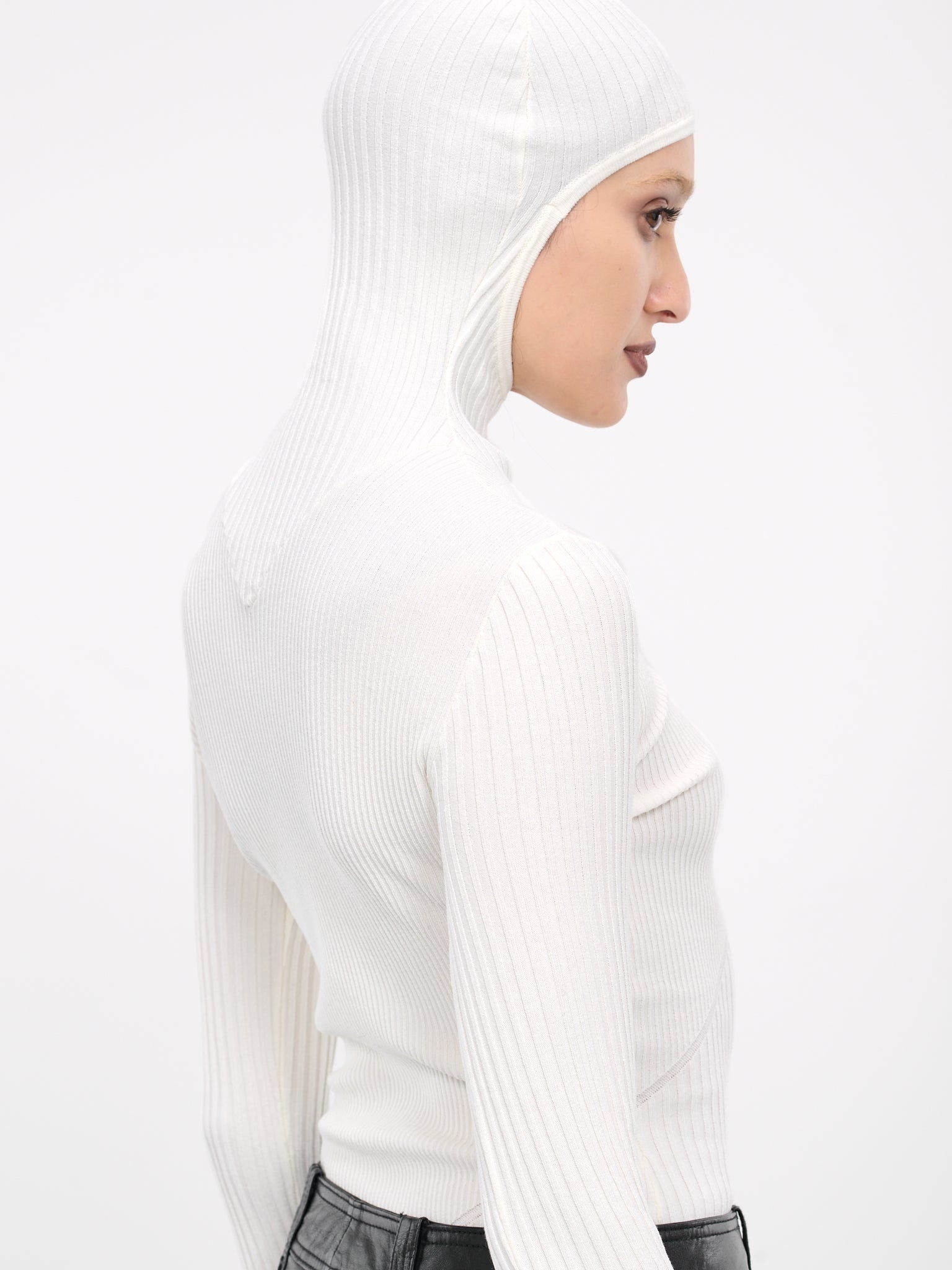 Rib-Knit Hoodie Top - 5