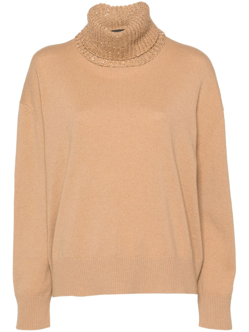 sequin-embellished knitted jumper 1