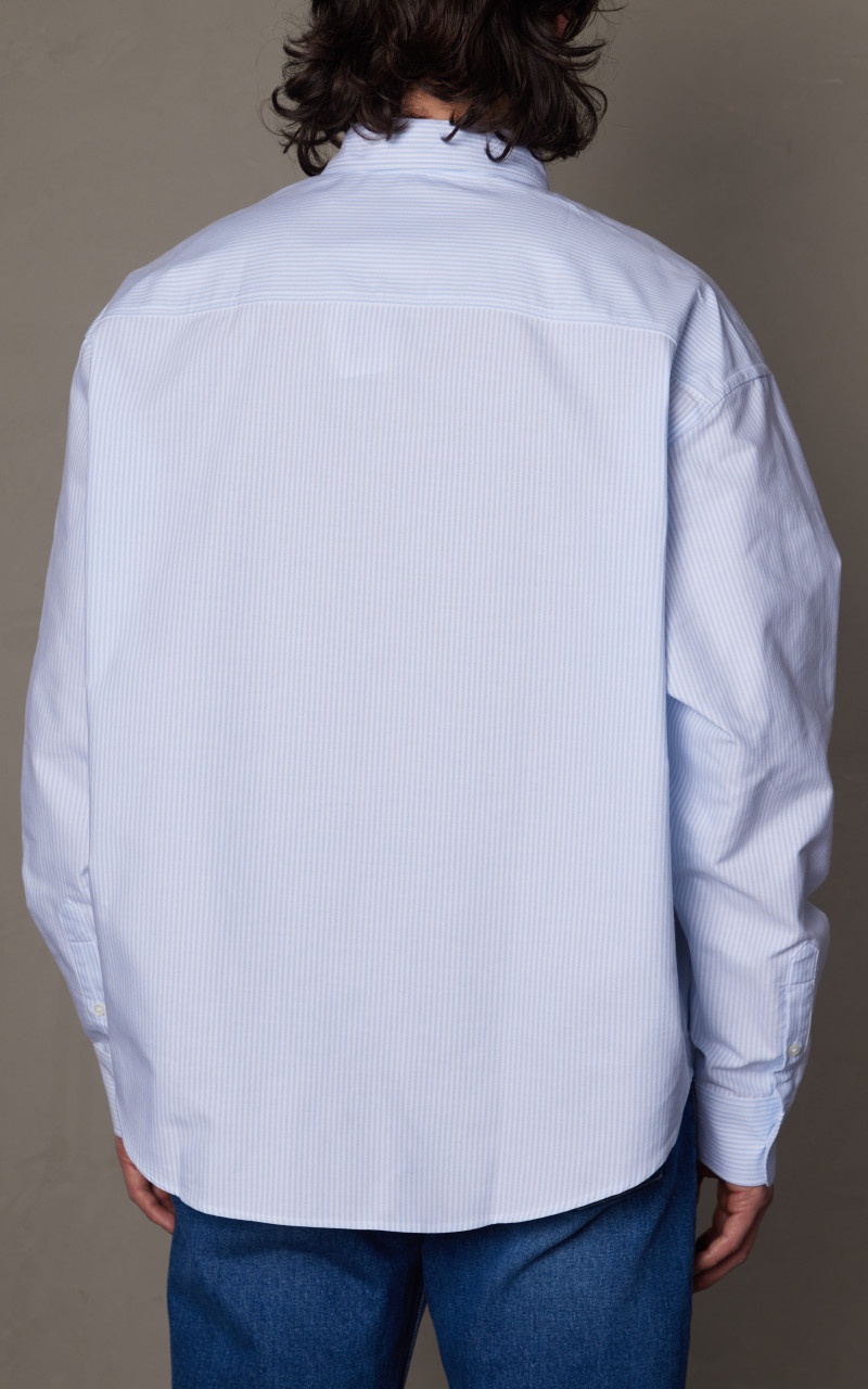 BOXY FIT SHIRT SKY BLUE/NATURAL WHITE - 6