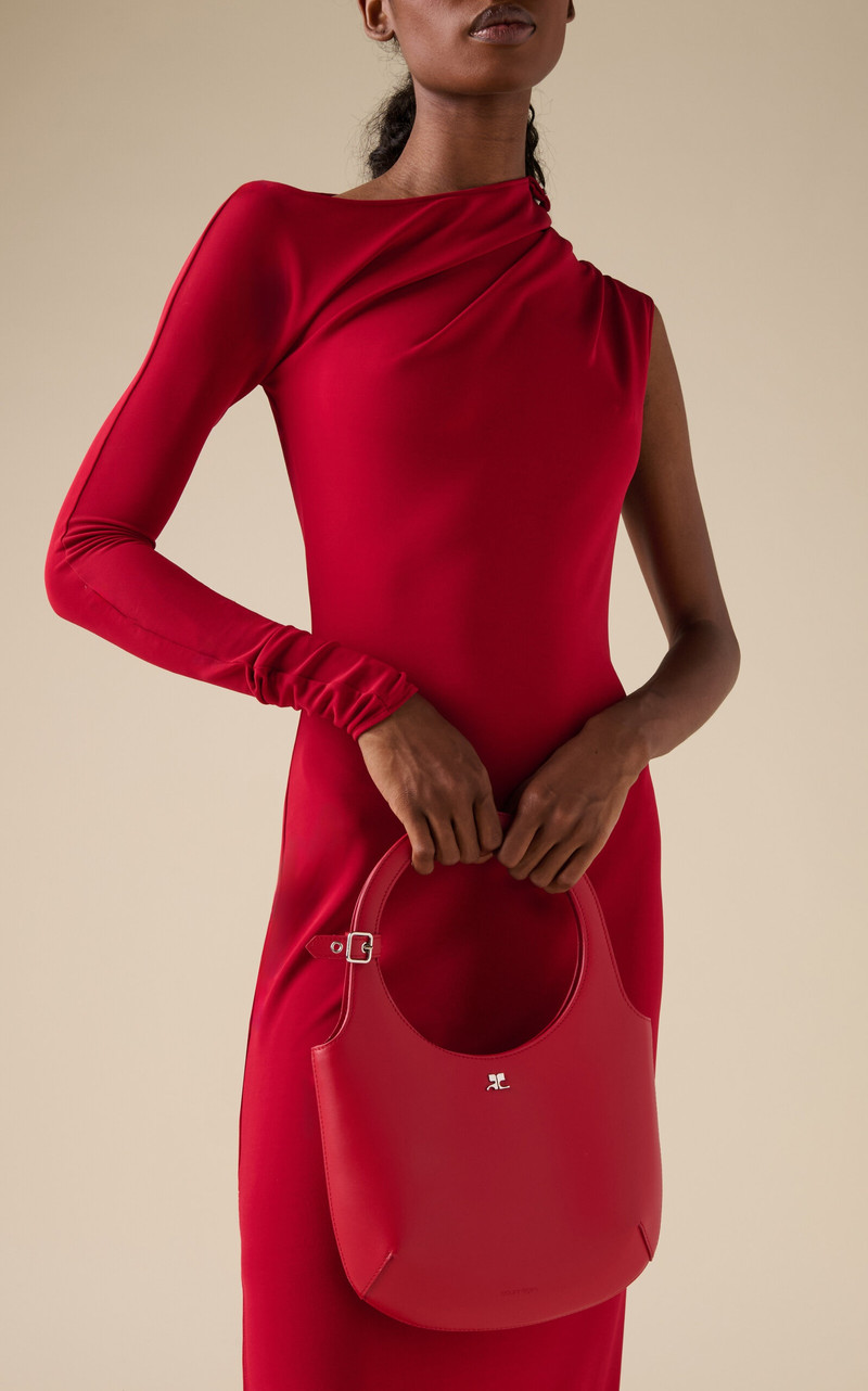 courrèges Holy Leather Top Handle Bag red outlook