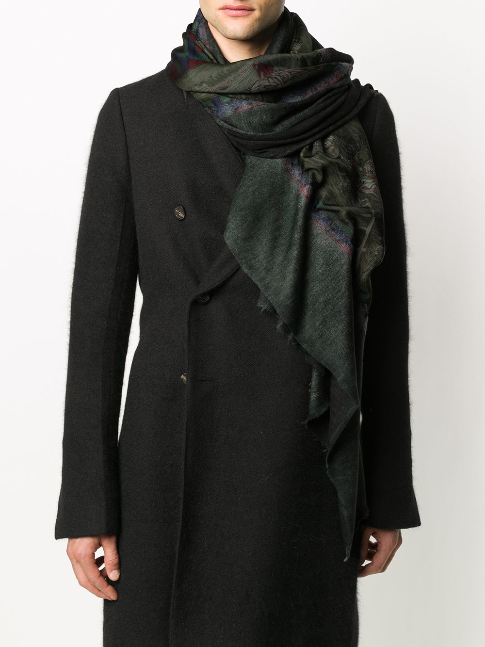 paisley embroidered cashmere scarf - 2