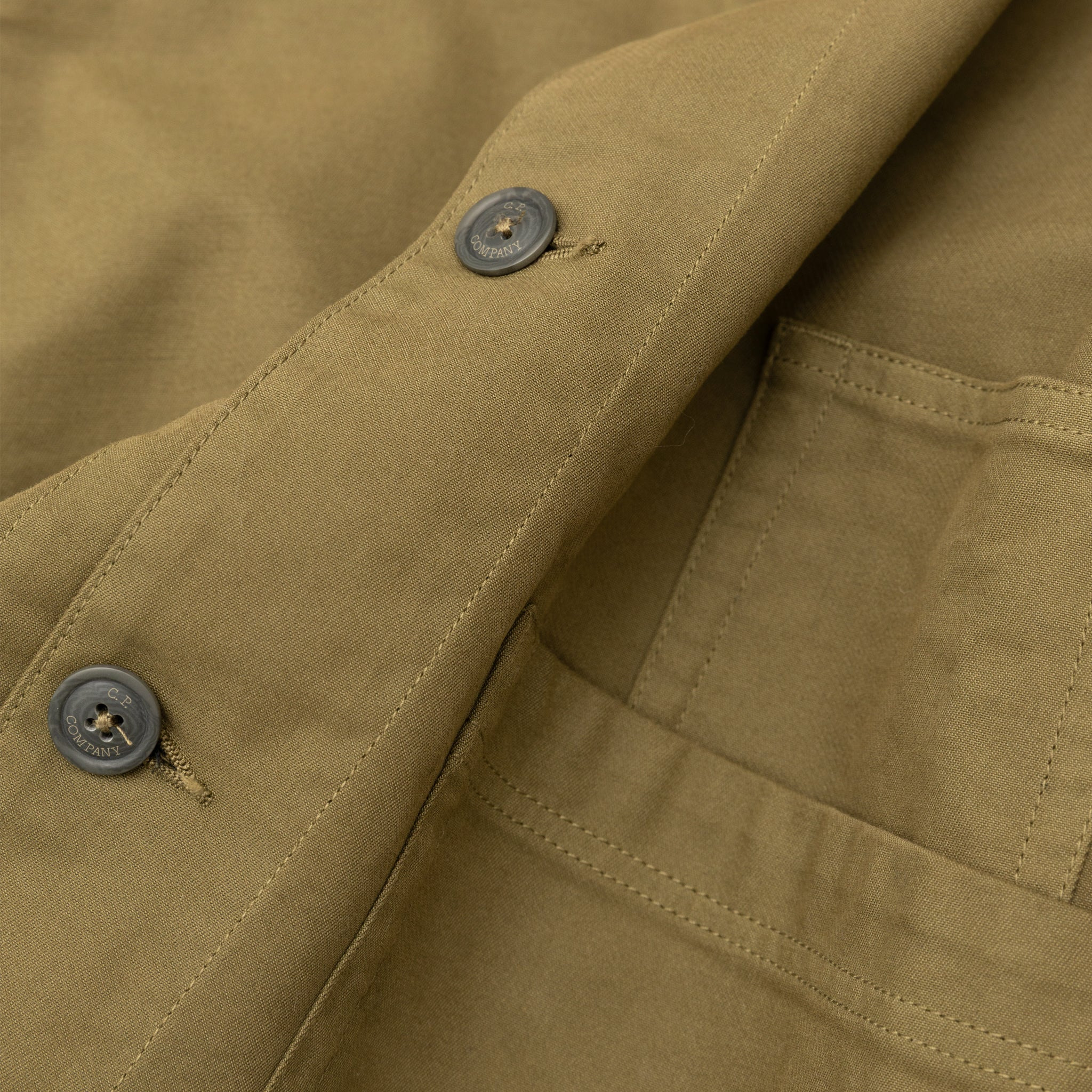COTTON/ NYLON DOUBLE SATIN LENS UTILITY OVERSHIRT - 6