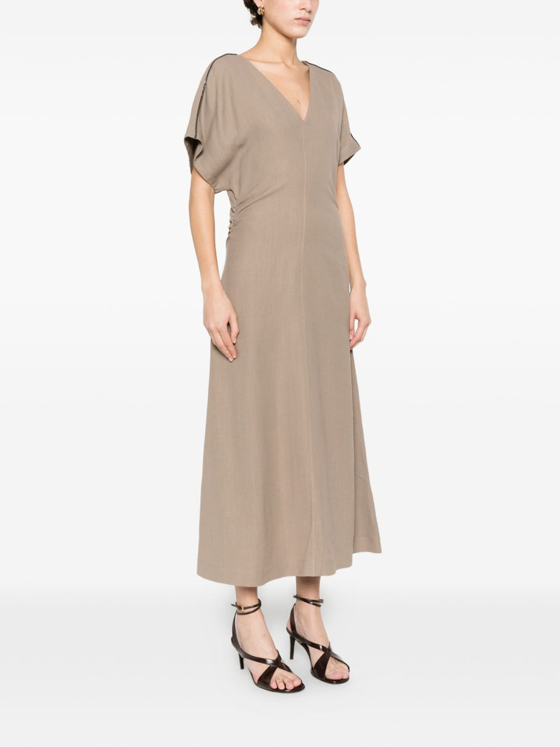 V-neck detailed midi dress 3