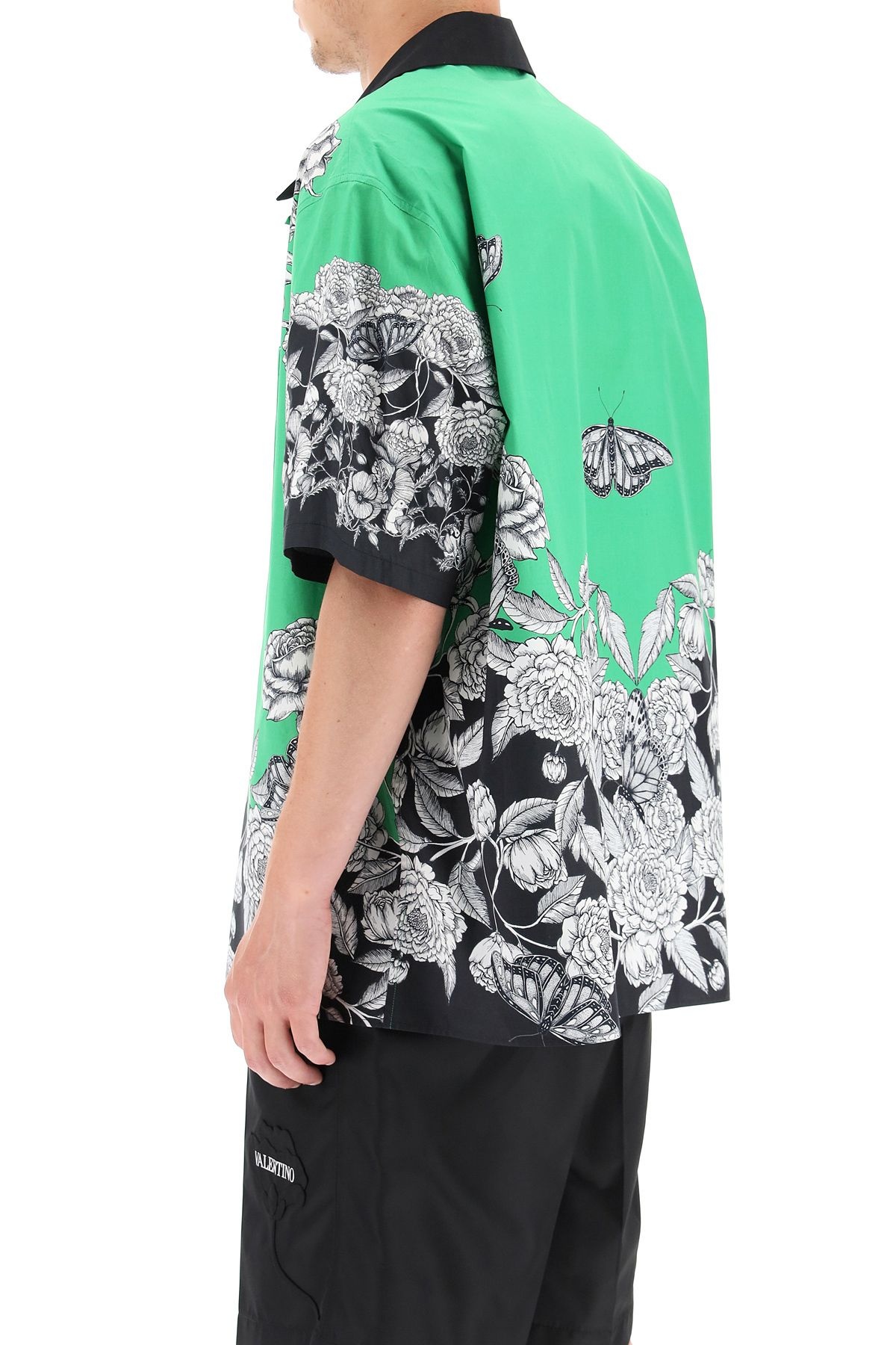 DARK BLOOMING PRINT SHORT-SLEEVED SHIRT - 4