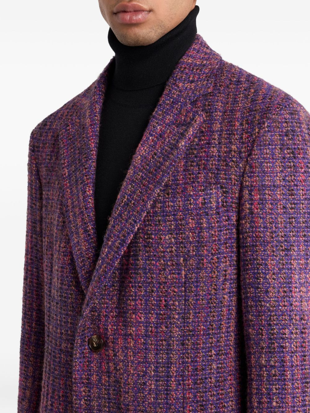 tweed single-breasted coat - 4