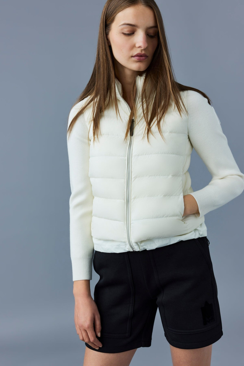 OCEANE Recycled hybrid jacket with rib knit sleeves 5